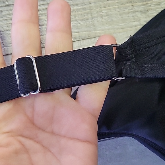 Women's Black One Piece Swimsuit Sheer Mesh Tummy Control Swimsuit - Picture 10 of 11